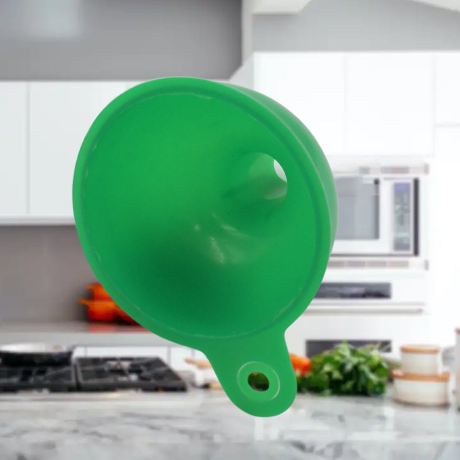 4237 Silicone Funnel For Pouring Oil, Sauce, Water, Juice And Small Food-GrainsFood Grade Silicone Funnel (1 Pc Green) 4237 Silicone Funnel For Pouring Oil, Sauce, Water, Juice And Small Food-GrainsFood Grade Silicone Funnel (1 Pc Green)